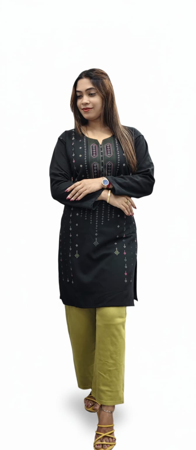 woolen two pic kurti pant set