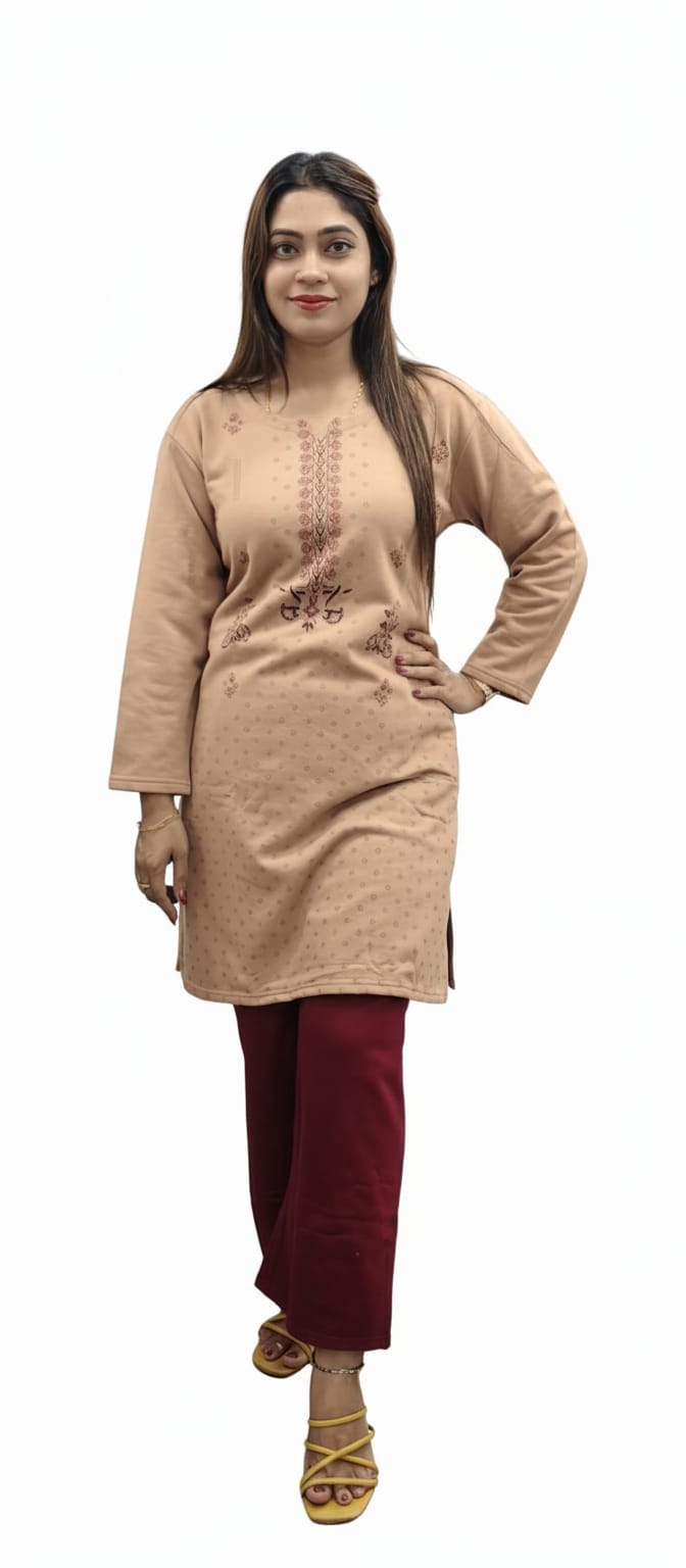 woolen two pic kurti pant set