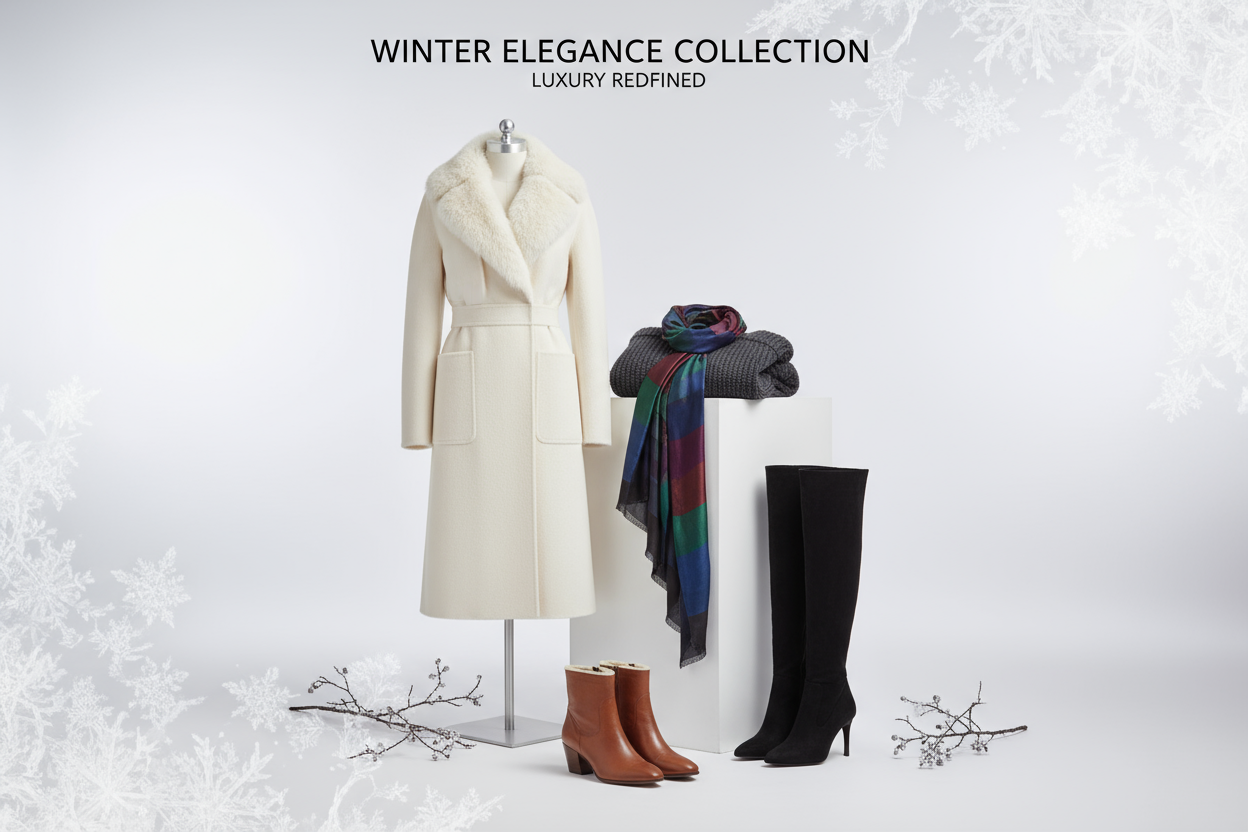 CREATE A 10SEC FASHION DISIGN VIDEO OF WINTER COLLECTION 