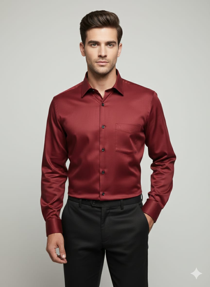 Men's solid party wear shirt